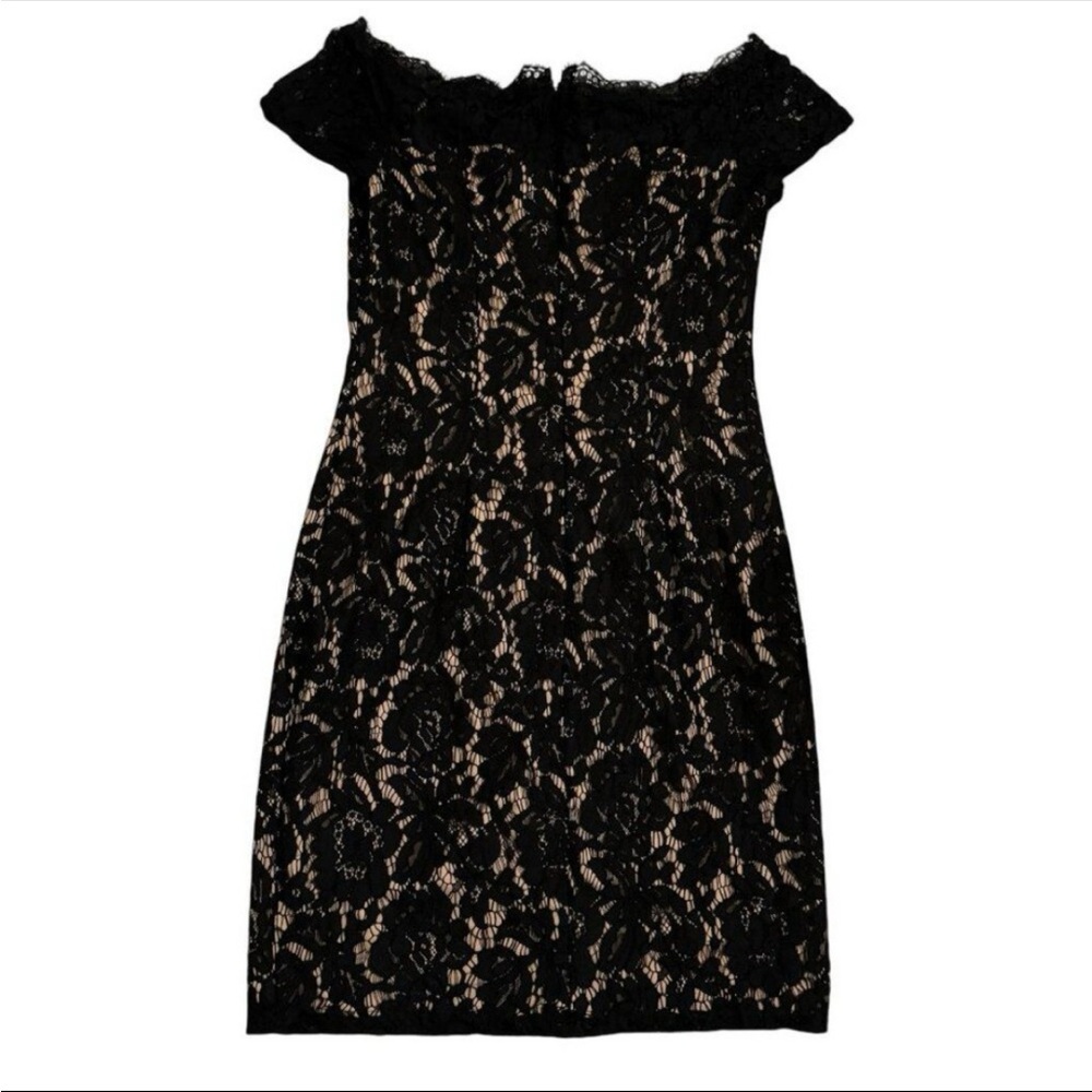 White House Black Market Cap-Sleeve Lace Sheath Dress